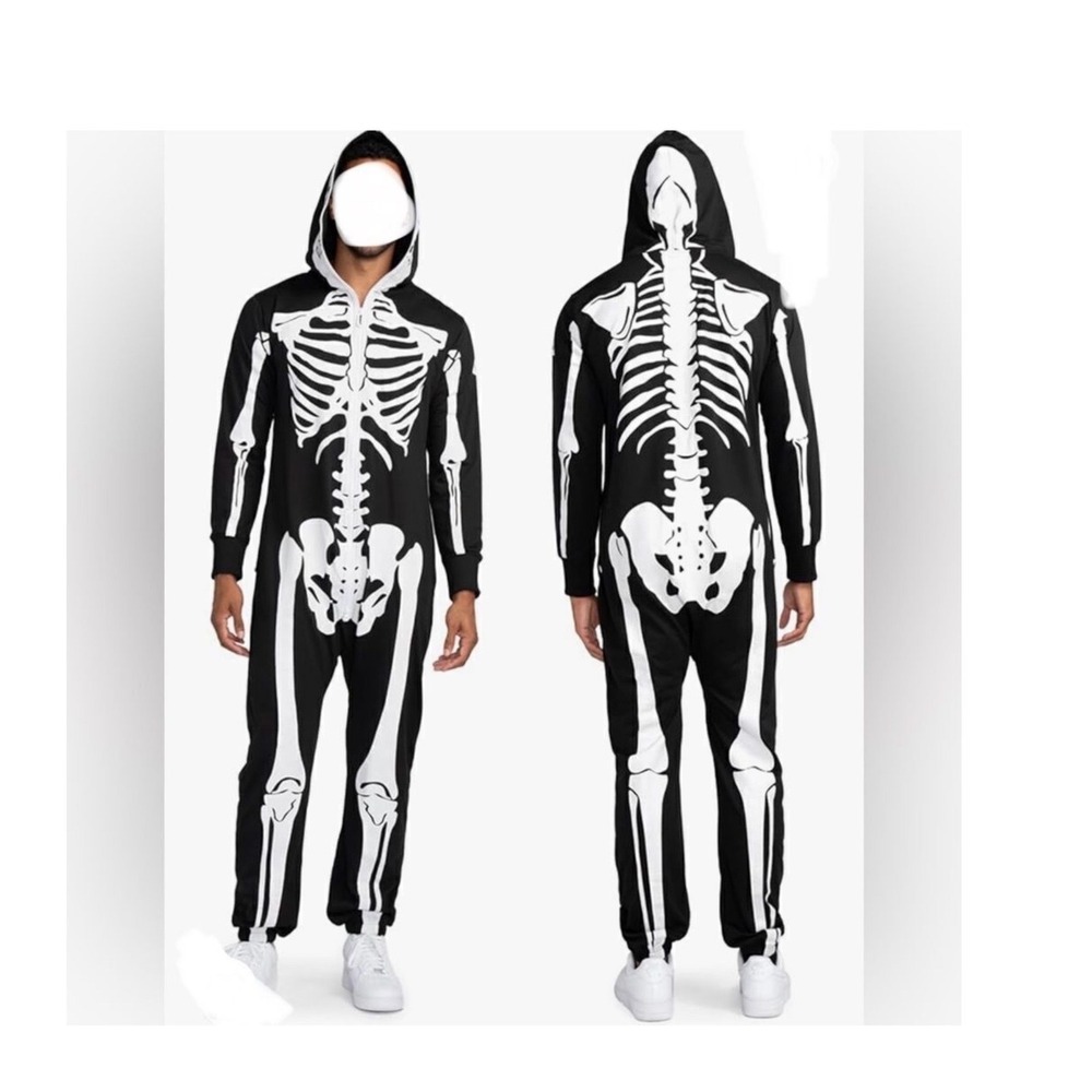 Tipsy Elves Small Skeleton Costume Jumpsuit Black White TE-WJMP43S Halloween